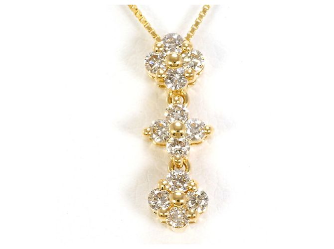 Autre Marque 18K Gelbgoldhalskette mit Diamant Golden