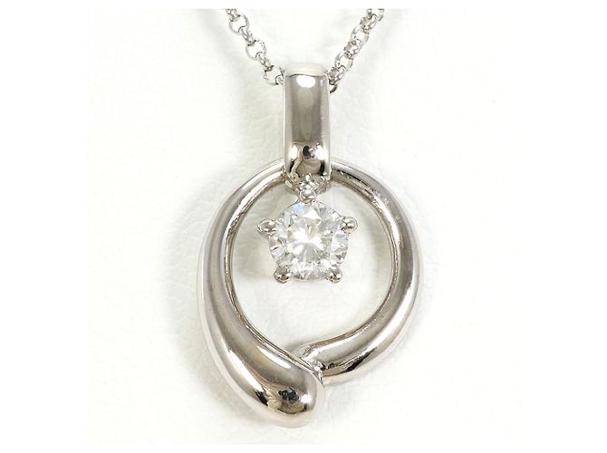 Autre Marque Collar de oro blanco de 18K y diamantes Dorado