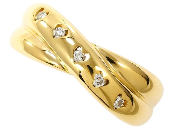 Autre Marque 18K Gelbgold-Ring mit Diamant Golden