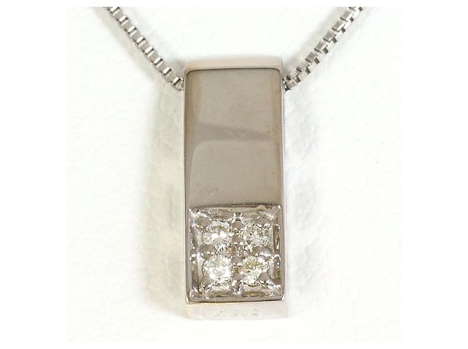 Autre Marque Colar de ouro branco 18K e diamantes Dourado