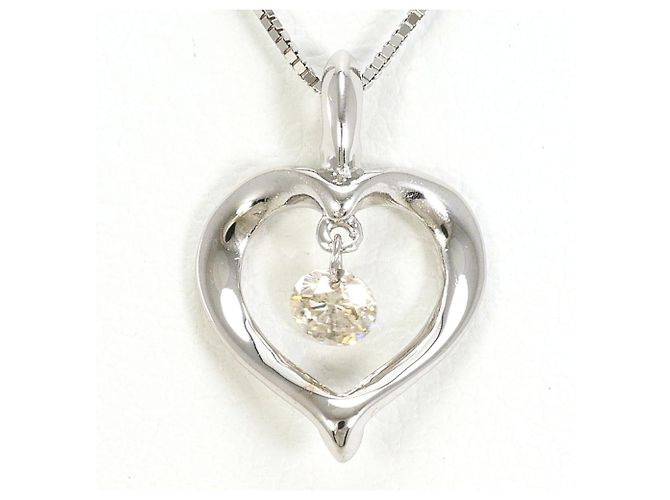 Autre Marque Colar de ouro branco 18K com diamante Dourado