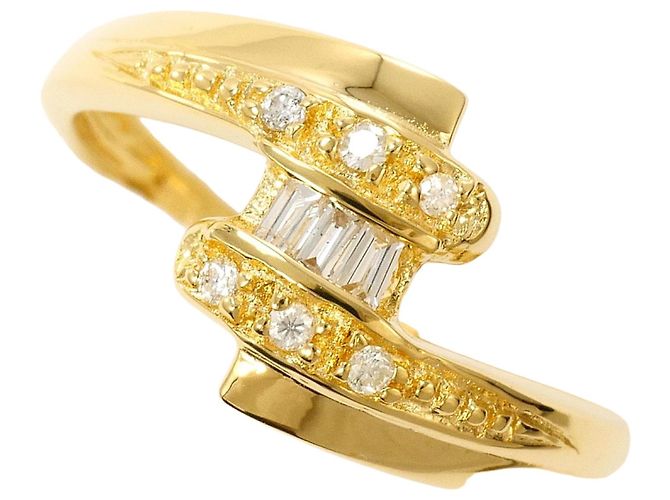 Autre Marque 18K Gelbgold-Ring mit Diamant Golden