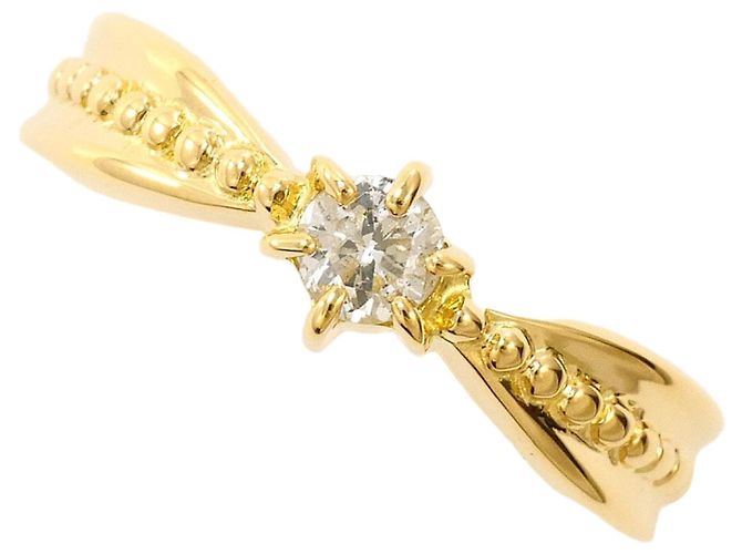 Autre Marque 18K Gelbgold-Ring mit Diamant Golden