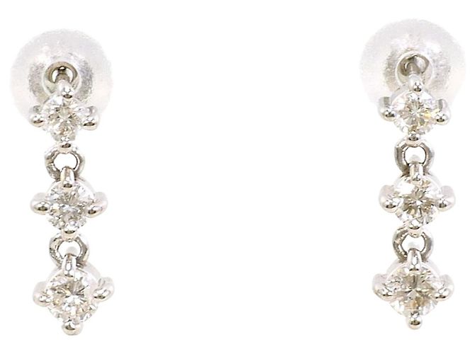 Autre Marque Ohrstecker aus 18K Weißgold und Diamanten Golden