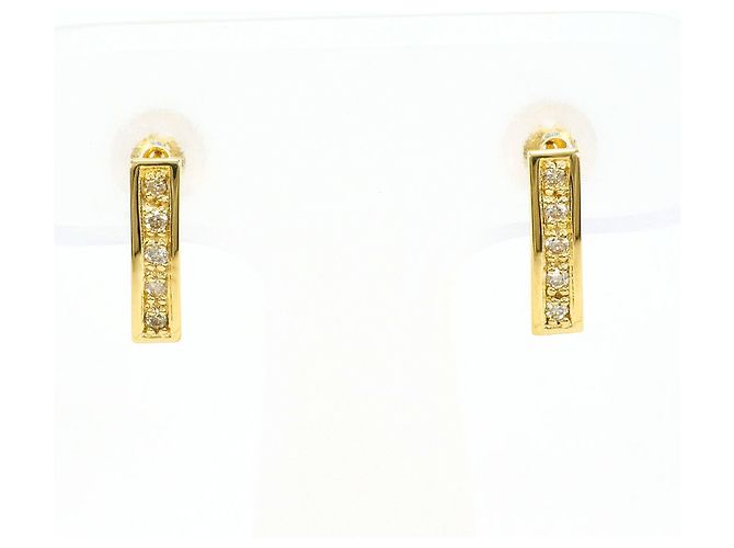 Autre Marque Orecchini a lobo in oro giallo 18K e diamanti D'oro