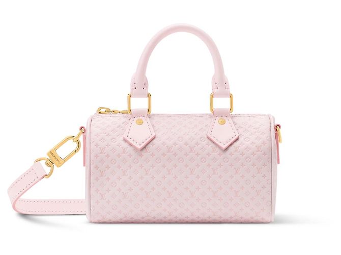 Louis Vuitton Bolsa Speedy Nano Monogram Empreinte Rosa