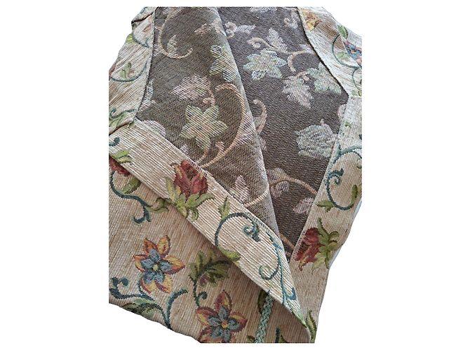 Autre Marque Couvre-lit Jacquard Floral Style Gobelin Marron Rouge Beige Vert Jaune