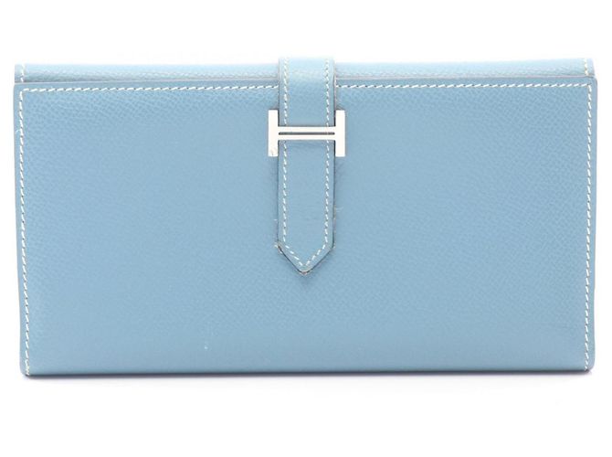 Hermès Portafoglio lungo bi-fold Hermes Bearn Dupri Blu