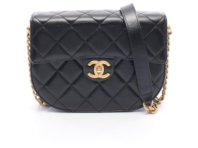 Borsa a tracolla in pelle matelassé Chanel Nero
