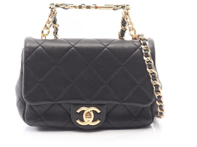 Borsa Chanel Mini Matelassé in agnello nero