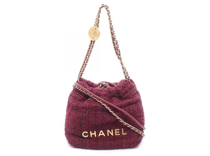 Chanel CHANEL 22 Mini Shoulder Bag Preto Bordeaux