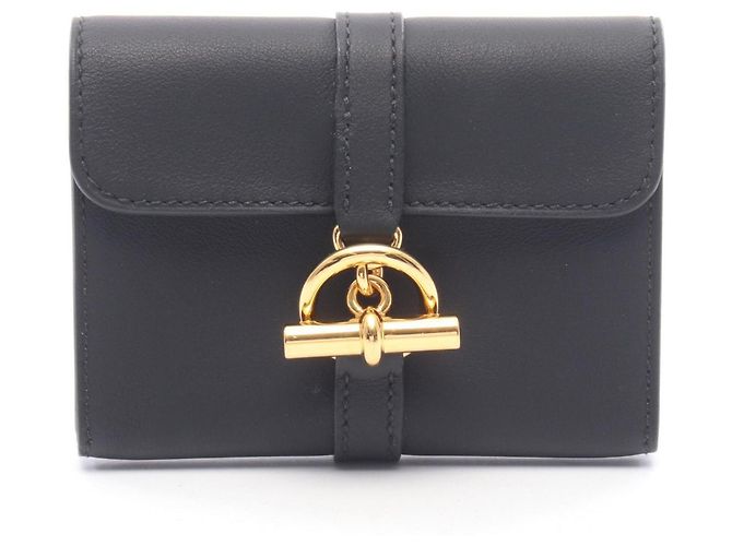 Hermès Cartera Compacta Glenan Hermes Negro