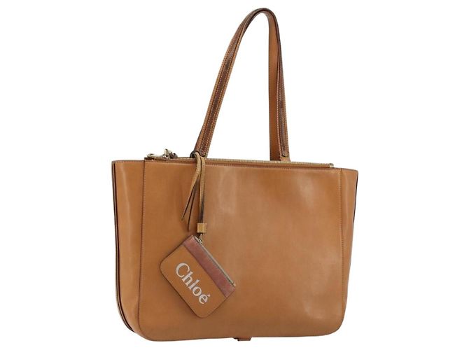 Chloé Sac cabas Chloe en cuir beige or Auth bs35139 Doré