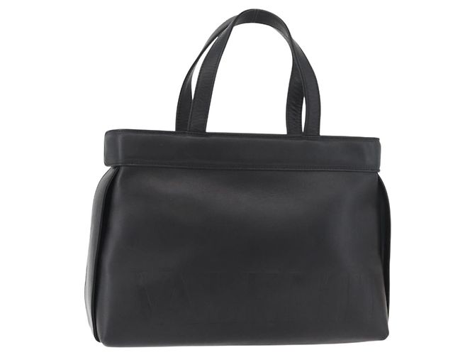 Borsa a mano VALENTINO in pelle nera e oro Auth BA12733A Nero D'oro