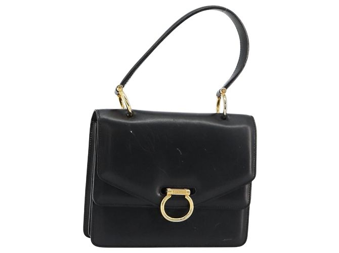 Céline Sac à main CELINE en cuir Or Noir Authentique 181200 Doré