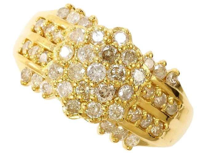 Autre Marque 18K Gelbgold-Ring mit 1.00ct Diamant Golden