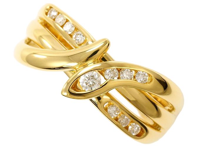 Autre Marque 18K Gelbgold-Ring mit Diamant Golden