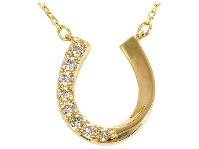 Autre Marque Collar de oro amarillo de 18K con diamante Dorado