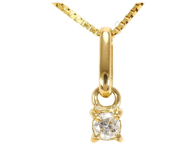 Autre Marque 18K Gelbgoldhalskette mit Diamant Golden