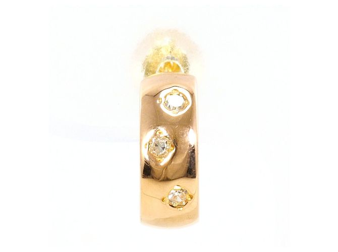 Autre Marque Orecchini a mezza cerchio in oro giallo 18K e diamanti D'oro
