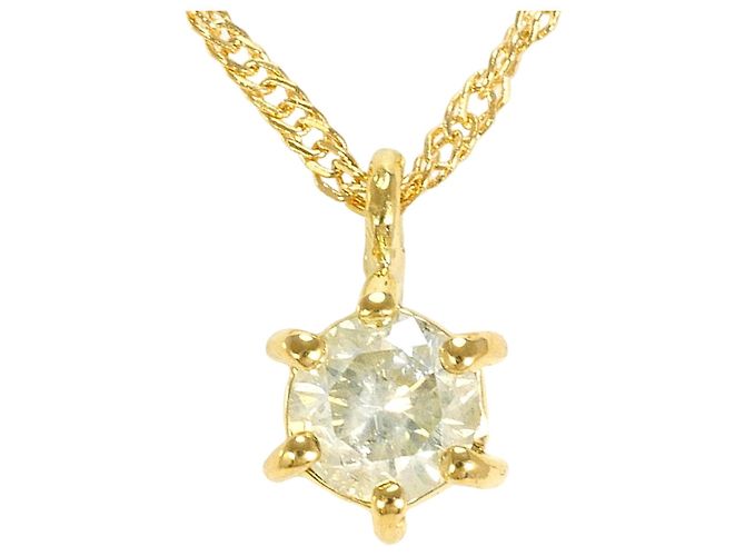 Autre Marque 18K Gelbgold-Halskette mit Diamant Golden