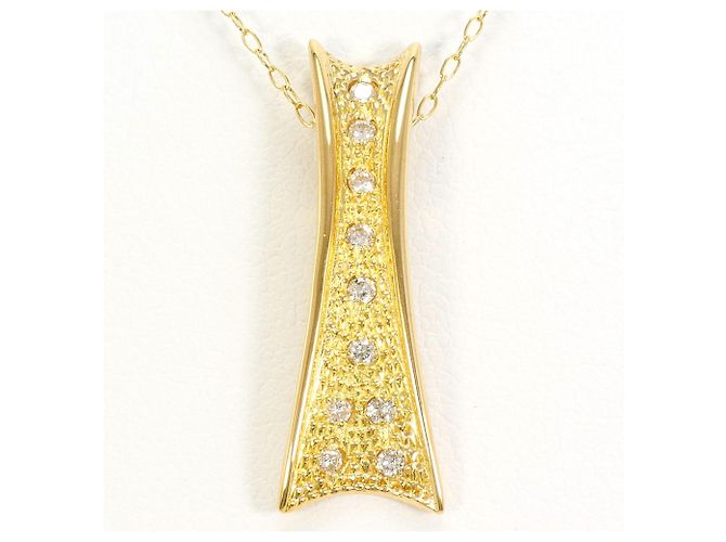 Autre Marque Collar de oro amarillo de 18K con diamante Dorado