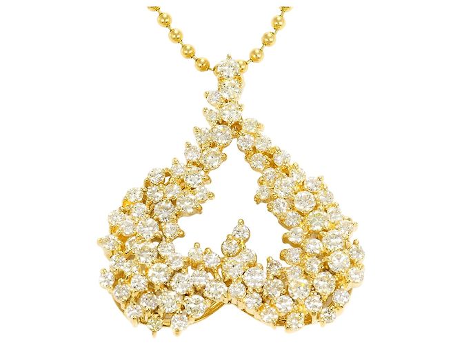 Autre Marque Collar de oro amarillo de 18K con diamantes Dorado