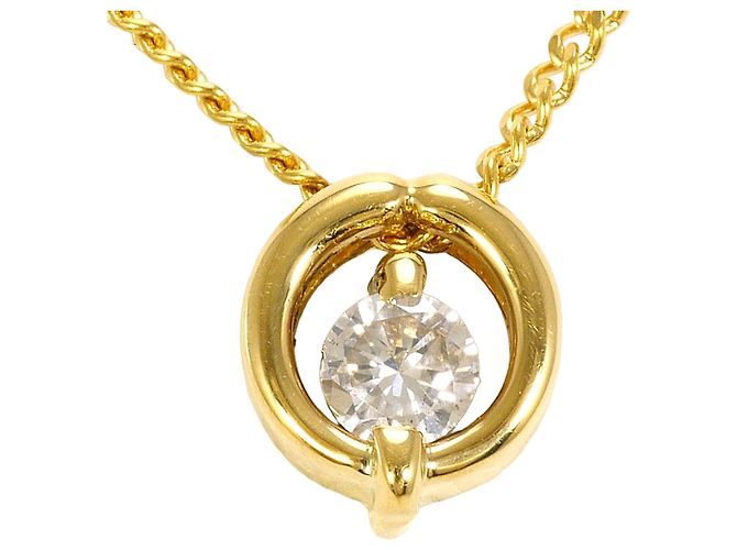 Autre Marque 18K Gelbgoldhalskette mit Diamant Golden