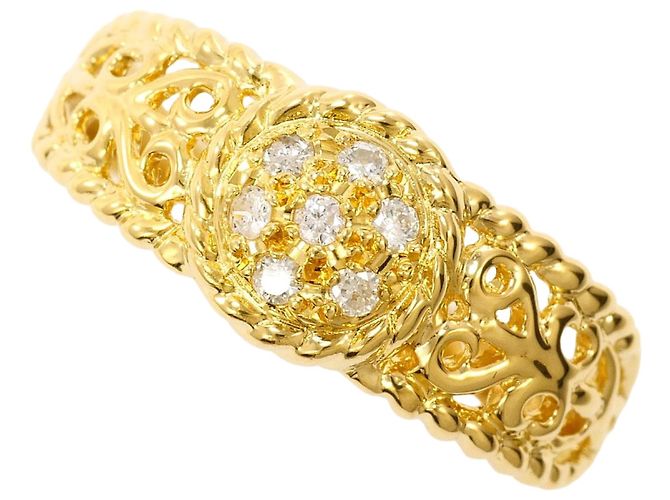 Autre Marque 18K Gelbgold-Ring mit Diamant Golden
