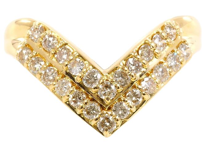 Autre Marque 18K Gelbgold-Ring mit Diamant Golden
