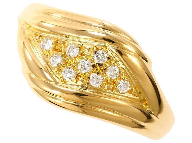 Autre Marque 18K Gelbgold-Ring mit Diamant Golden