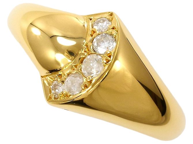 Autre Marque 18K Gelbgold-Ring mit Diamant Golden