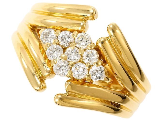 Autre Marque 18K Gelbgold-Ring mit Diamant Golden