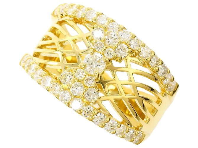 Autre Marque 18K Gelbgold-Ring mit Diamant Golden