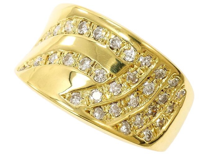 Autre Marque 18K Gelbgold-Ring mit Diamant Golden