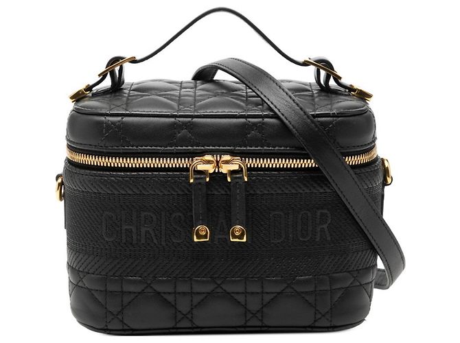 Bolsa Vanity Small Cannage Christian Dior Preto