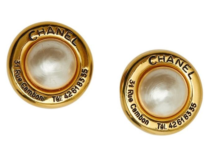 Cambon Orecchini a clip Logo Chanel D'oro