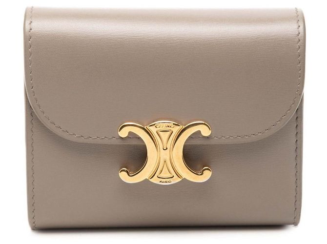 Céline Celine Triomphe Small Flap Wallet Brown 