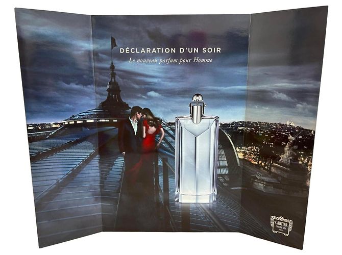 Cartier Déclaration d'un Soir Perfume Display Stand White Golden Grey Dark blue