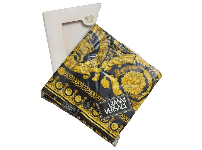 Gianni Versace Barocco Seidentuch Schwarz Golden