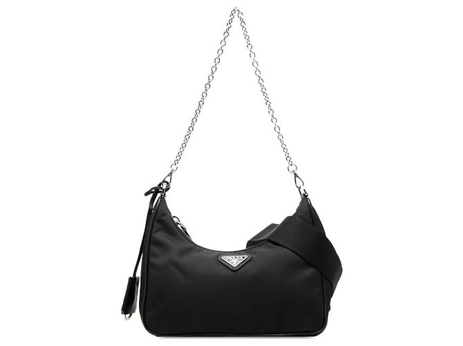 Bolsa de mão com corrente Prada Re-Edition 2005 Preto