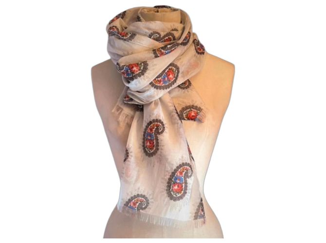 Autre Marque Sciarpa Franco Ferrari in misto seta Multicolore Beige