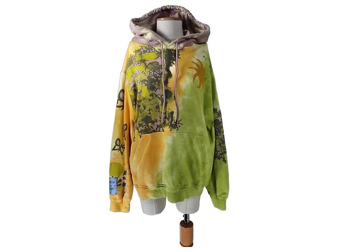 McQ Alexander McQueen Moletom com Capuz Grow Up Tie-Dye Rosa Verde Cinza Amarelo
