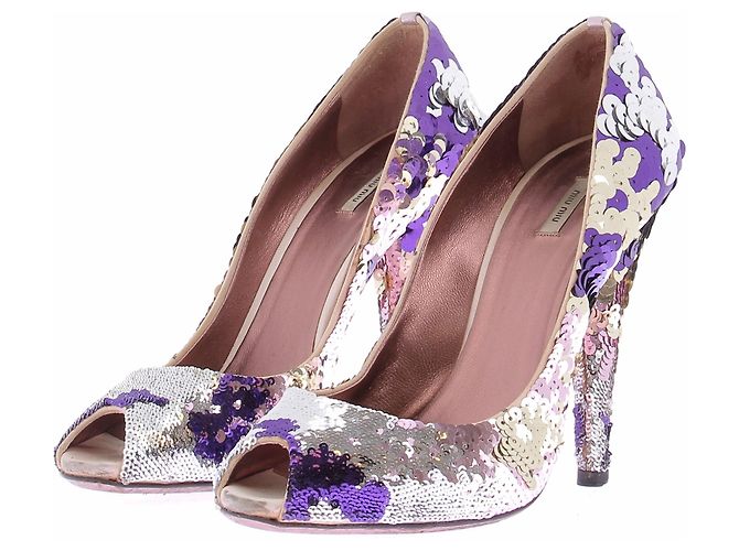 Escarpins à sequins Miu Miu violets taille 38