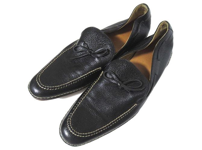 Mocassin Hermès en cuir Noir