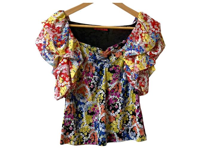 Autre Marque Camicetta in Power Net con stampa floreale VIVIENNE TAM Multicolore