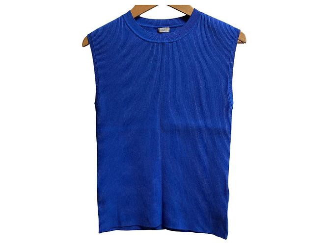 Autre Marque Ärmelloses IENA Rippstrick-Top Blau
