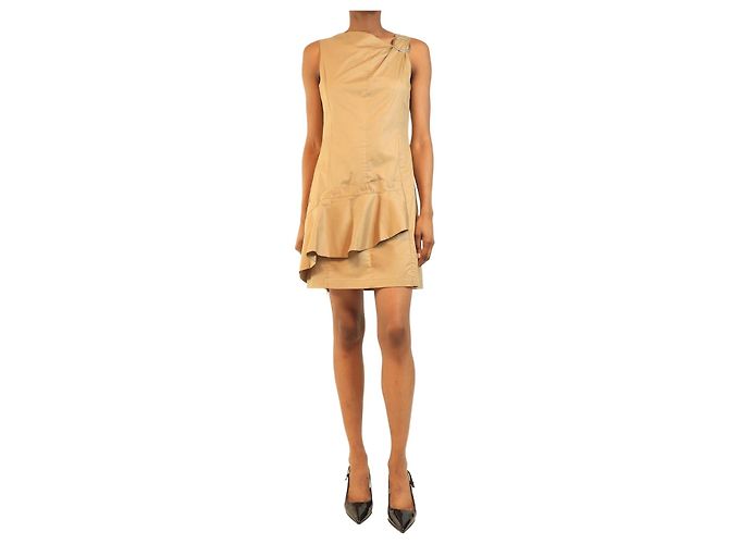 3.1 Phillip Lim Minivestido sin mangas de algodón beige - talla UK 4