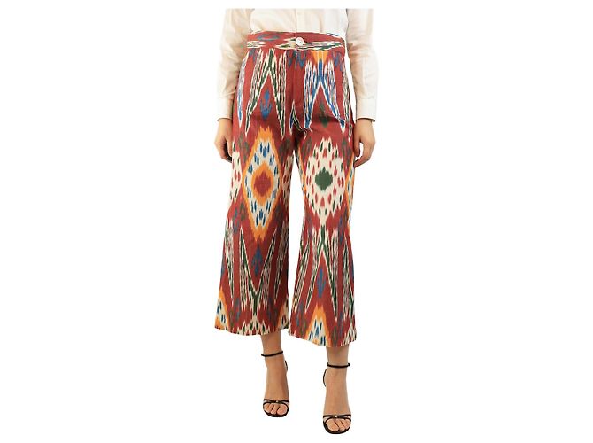 Autre Marque Gemusterte Cropped-Hose in Multicolour - Größe L Mehrfarben