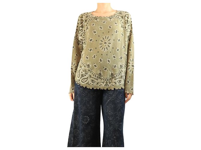 Autre Marque Marl khaki Mela bandana bico Pullover - Größe UK 10 Grün